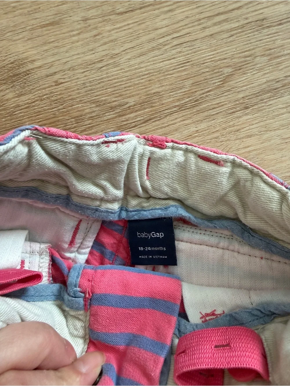 GAP Pink and Gray Stripe Cotton Shorts